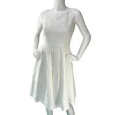 Jolie & Elizabeth Womens Size M Dress White Fit & Flare ALine Sleeveless