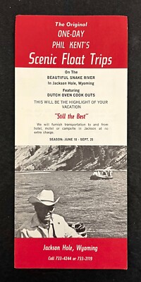1970s Jackson Hole WY Phil Kent's Scenic Snake River Trips VTG Travel Brochure