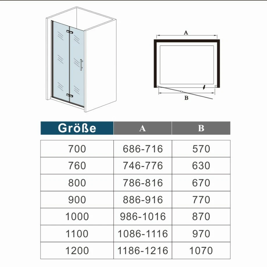 ESG Nischentür Pendeltür Duschtür Schwenktür Duschabtrennung Dusche Duschkabine - Bild 3 von 4