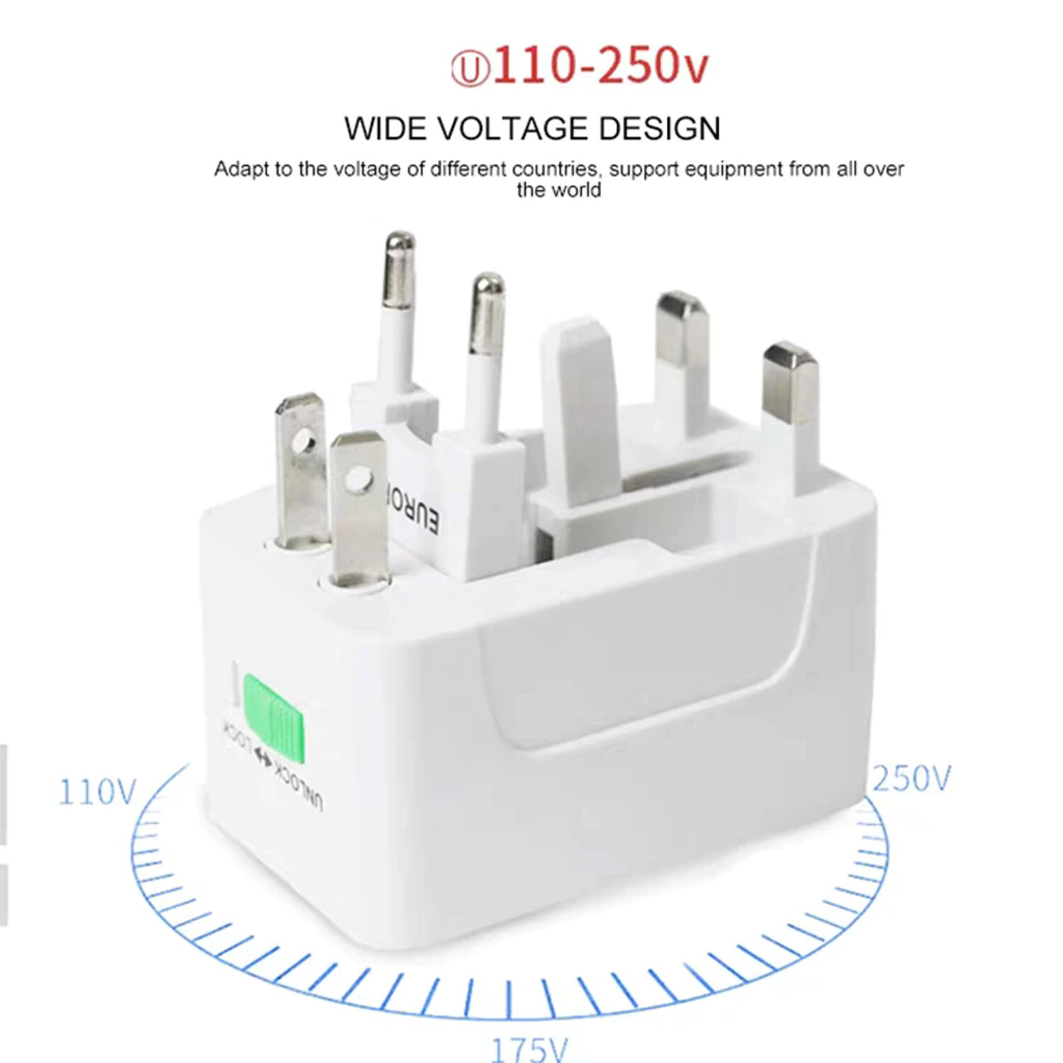 International Adapter Plug AU/UK/US/EU World Traveling 2 USB AC Power