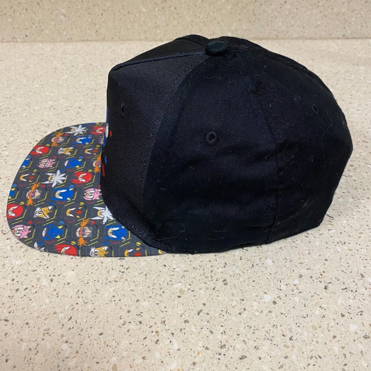 SEGA Sonic The Hedgehog Snapback Hat Cap Adjustable Black