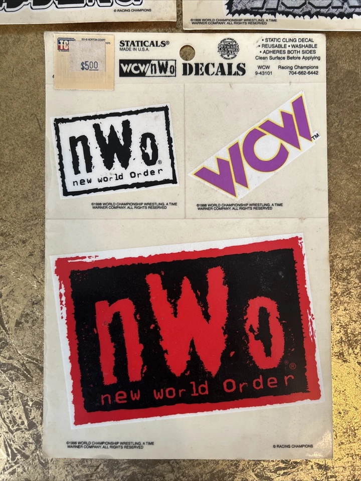 De colección 1998 WCW Calcomanías Raro Encontrar Juego De 3 Hulk Hogan N.w.o Oro Goldberg EE. UU. Foto 4 de 4