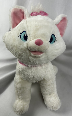 Disney Store Marie Duchess Aristocrats White Cat Plush Pretty Kitty W/ Pink Bow