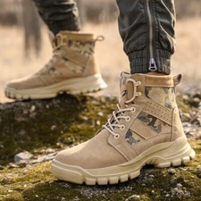 New Safety Trainers Steel Toe Cap Shoes Camou High Top Men Women Work Boots