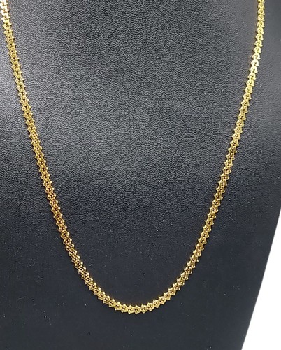 Milor Itlay 925 Vermeil Flat Oval Link Chain Gold Plated Sterling Silver 24"
