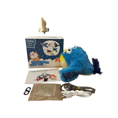 New 5pc Bird   w/Flapping Wings Refillable Chirping Catnip Toy USB Rechargeable