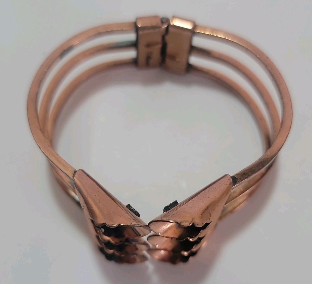 Renoir Copper Calla Lily Bracelet Clamper Bangle Rare Vintage