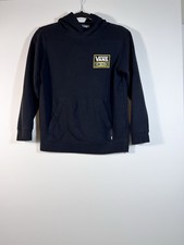 Vans Size MEDIUM Boy's Classic Hooded Pullover Black Sweatshirt Youth