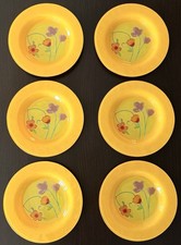 Kuchenteller Dekorationsteller Glas, Set 6 Stück, 21 cm, Farbe Gelb, Gebraucht