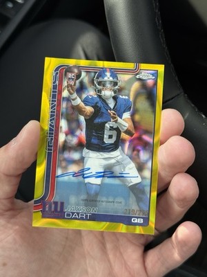 2025 Topps Chrome Jaxson Dart #RA-JD Yellow Lava Refractor Auto