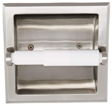 Satin Nickel Recessed Toilet Paper Holder For Standard And Mega Rolls