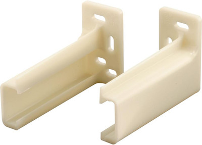 R7265 Drawer Track Back Plate 1 Pair 3/8'' x 1'' Rear Socket Off White