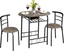 Yaheetech 3 Piece Dining Table Set, Kitchen Table & Chair Sets for 2