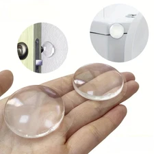 6pcs Clear Silicone Door Knob Wall Shield: Protective Stopper & Bumper Pad - NEW