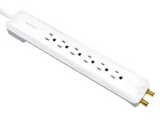 Monoprice 6 Outlet Slim Surge Protector Power Strip with AV Coaxial Protection