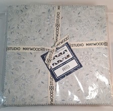 10 Fabric 42 Squares Patchwork Blue Maywood S...