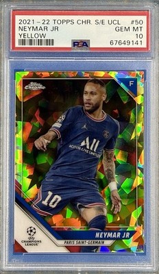 PSA 10: 2021-22 Topps Chrome Sapphire UCL #50 Yellow - Neymar Jr /99