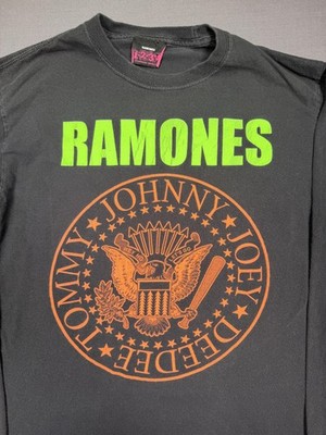 Ramones 1234 Shirt Mens Medium Black Long Sleeve Crest Logo Band Tee Punk Rock
