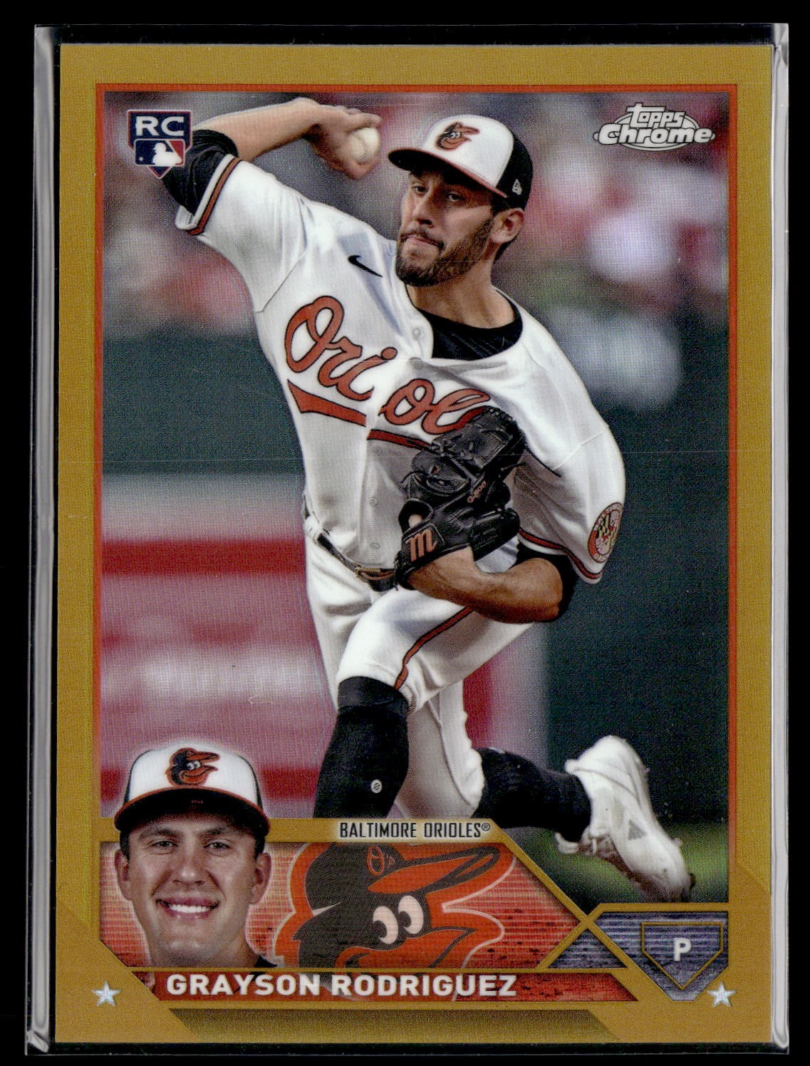 2023 Topps Chrome Update USC98 Grayson Rodriguez Gold Baltimore Orioles #/50
