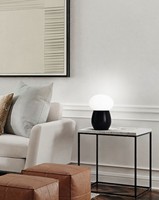 Tischleuchte Schwarz Weiß Glas H:30 Cm E27 Blendarm Schlafzimmer Tischlampe BüRo