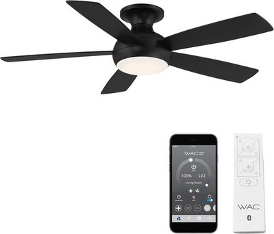 WAC Lighting Odyssey 52 Inch Flushmount Ceiling Fan Matte Black