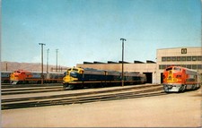 Barstow California Santa Fe Diesel Locomotive Shops Railroad Postcard