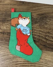 Shirt Tales Mini 5” Fabric Stocking Ornament Rick Raccoon Christmas