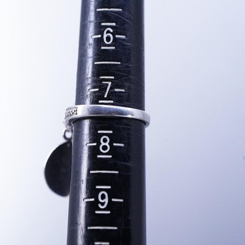Gr. 7,25, Sterling 925 Silber Handarbeit Ring Anhänger Charm geprägt Trust Diamant - Bild 8 von 8