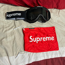 Supreme x Smith Ski Goggles Black Tinted Lens UV400 Adjustable w/ Red Bag