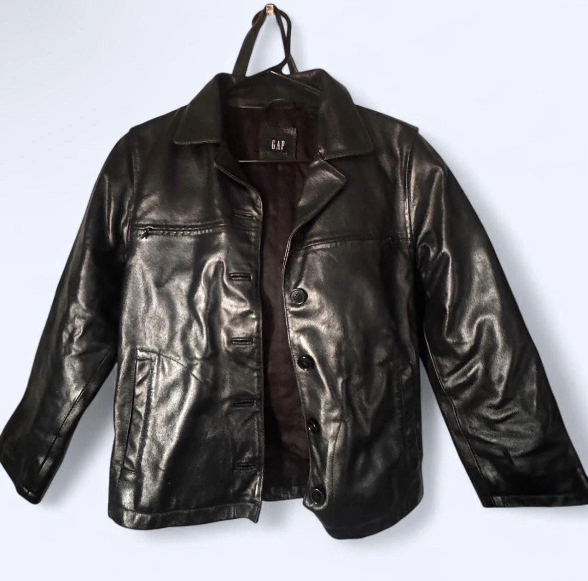 Gap Black Leather Outer Shell Coats, Jackets & Vests for Men | eBay