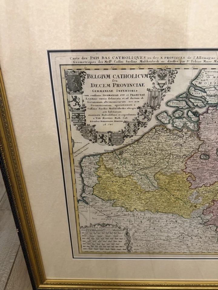 1747 Map of Belgium Catholicum seu Decem provinciae Germaniae by Homann Heirs - Image 3 of 4