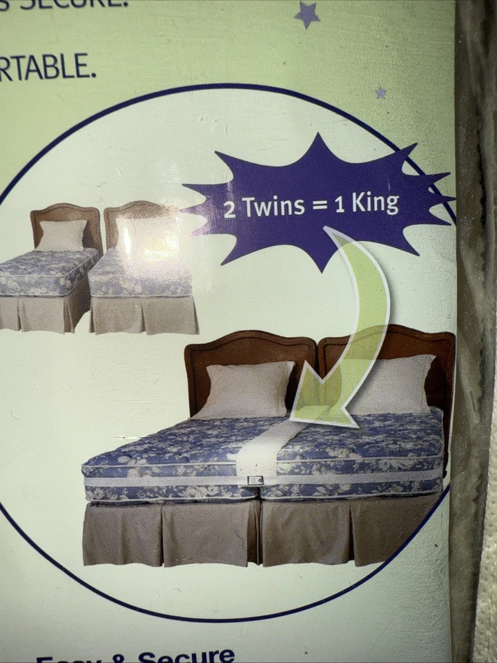 Create A King - Convertidor de cama - 2 camas individuales se convierten en una cama king size + sofá cama Foto 3 de 4