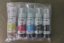 Set 5 Genuine Epson 522 Ink Bottles for ET-2720 ET-2800 ET-2803 ET-4700 ET-4800