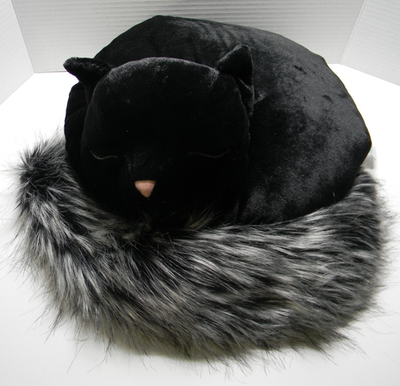 Jellycat Nestie Cat Black Sleeping Kitten Pillow Stuffed Animal