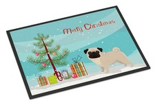 Caroline's Treasures CK3557JMAT Pug Christmas Tree 24x36 Front Door Mat Indoor