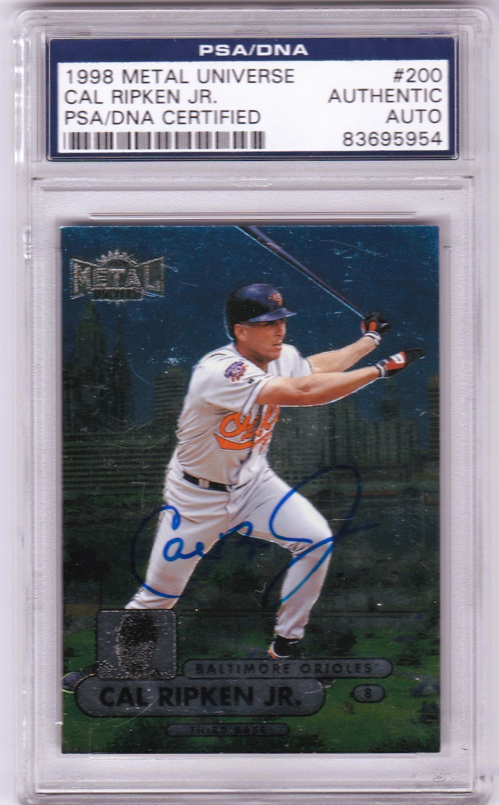 1998 METAL UNIVERSE AUTOGRAPH CAL RIPKEN JR. HOF PSA DNA AUTO ORIOLES