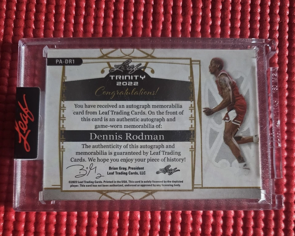 Dennis Rodman Auto Memorabillia and Game Used Patch Number Card 11/16 #PA-DR1 - Image 2 of 4