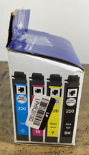 Epson 220 Cyan Magenta Yellow Black Ink Cartridge Genuine EXP: 02/2027