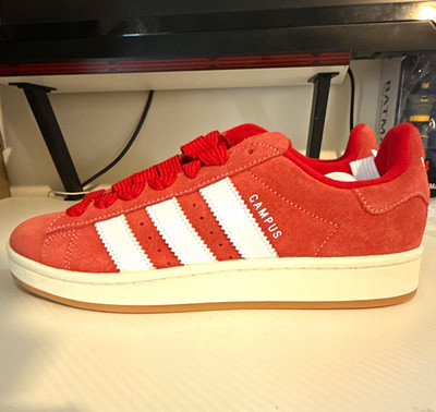 adidas Campus 00s Men s Low-Top Suede Lace-Up Sneaker Scarlet Gum Mens 9