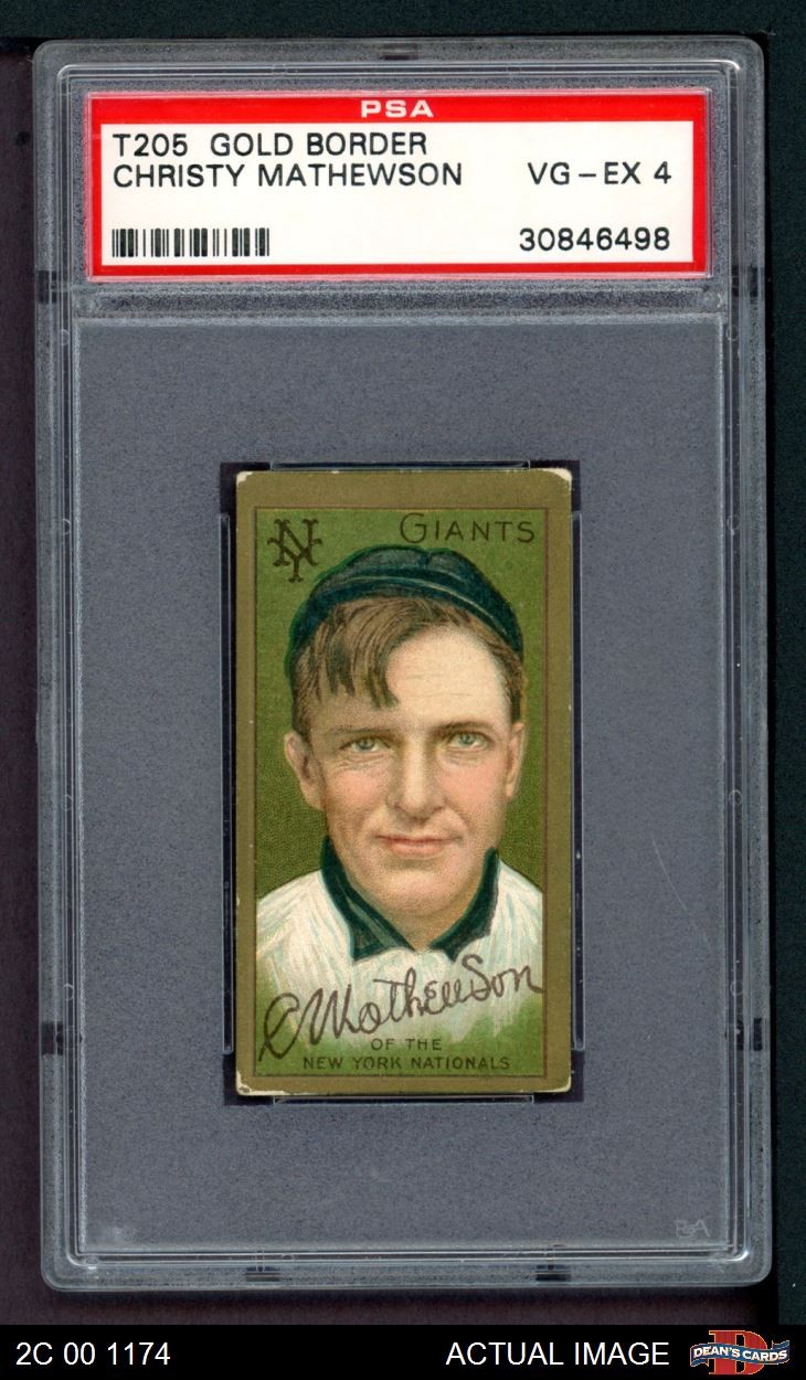 1911 T205 Christy Mathewson Giants COMMON VARIATION HOF PSA 4 - VG/EX