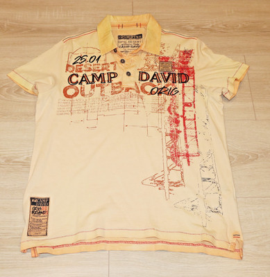 Camp David Poloshirt Herren Größe L Polohemd Farbe Helles Orange