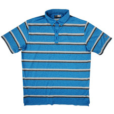 Callaway Opti-Dri Golf Polo Shirt Blue Striped Short Sleeve Mens Large L