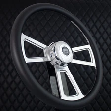 (T04) 18" Steering Wheel Big Rig Black Vinyl KEN W900 & PETE 320-389