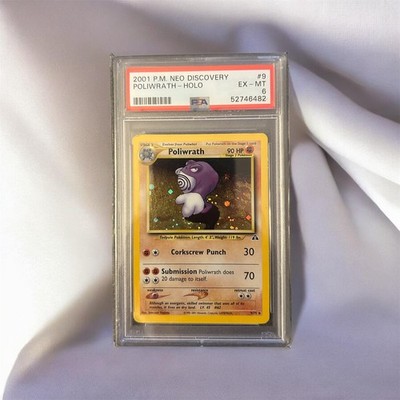 Poliwrath Holo 2001 Neo Discovery PSA 6