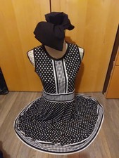 Michael Kors Women Stretch Sleeves Dress Polka Dot Black White Medium