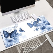 40 90cm1pc XXL Large Blue Butterfly Desk Mat  Gaming Mouse Pad - Non-Slip Rubbe