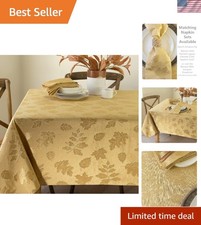 Classic Autumn Foliage Damask Tablecloth 70" x 52" for Stylish Fall Dining