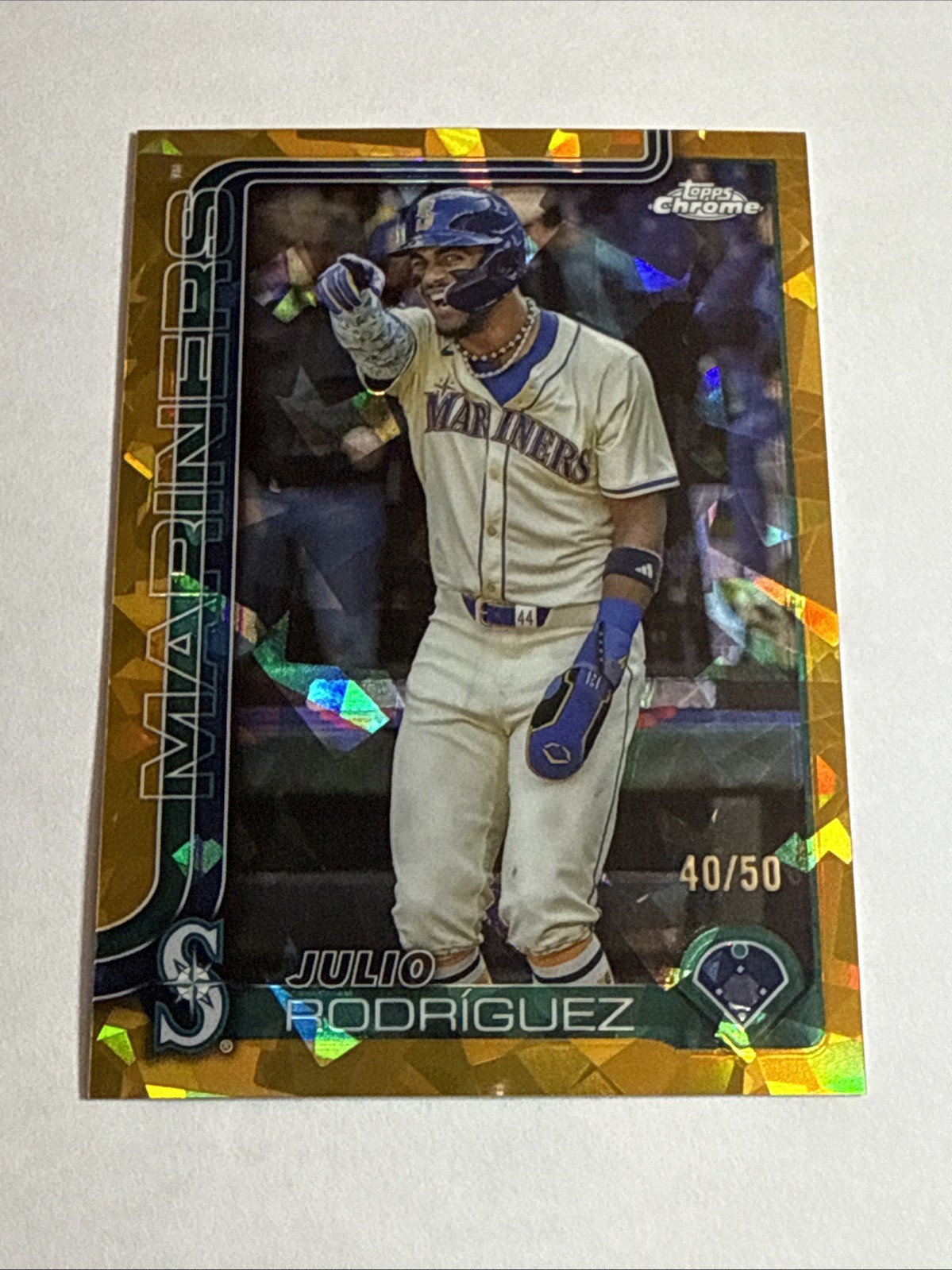 2025 Topps Chrome Sapphire Julio Rodriguez Image Variation Gold Ref 40/50 SSP