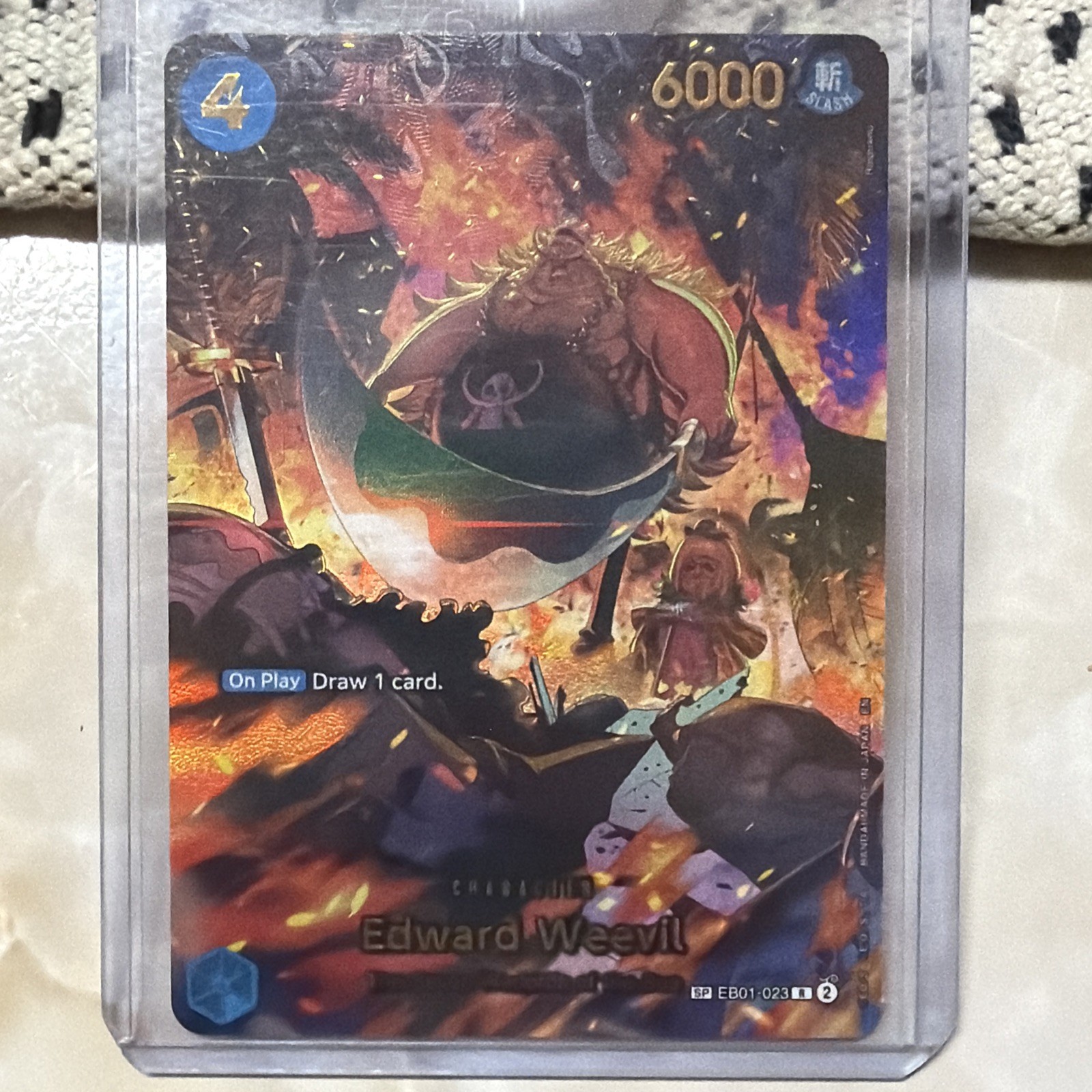 Edward Weevil SP R EB01-023 THE AZURE SEA'S SEVEN ONE PIECE Card ENGLISH OP14
