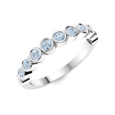 Womens day Sale 925 Sterling Silver Natural Aquamarine Wife Eternity Ring